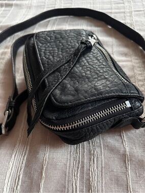 Aimee Kestenberg Sorrento Mini Black Bubble Leather Crossbody Bag